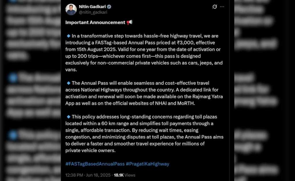Nitin-Gadkari-Unveils-Rs-3,000-FASTag-Annual-Pass-for-Private-Vehicles