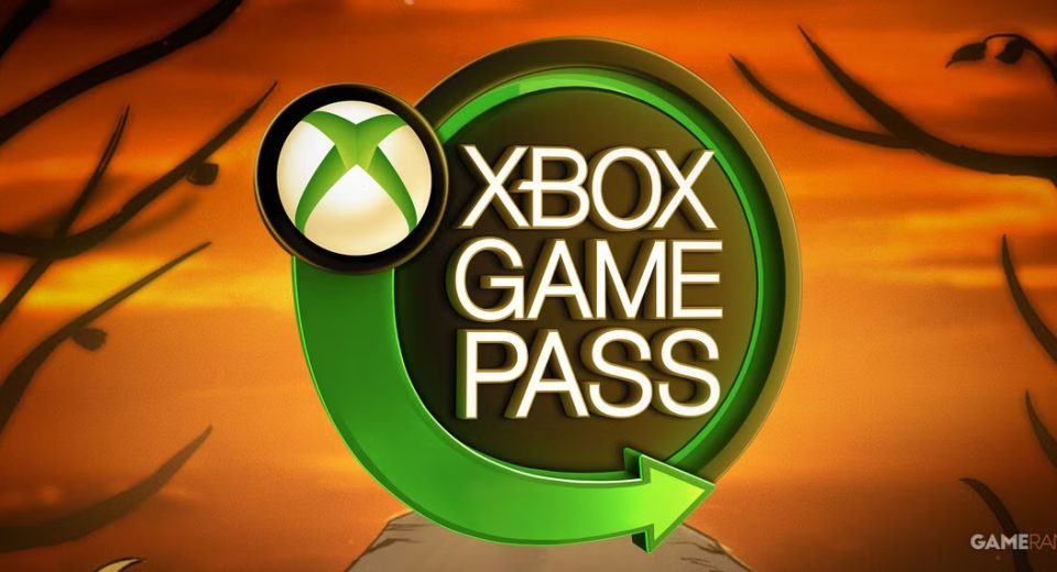 xbox-game-pass-logo-over-volcano-princess-cliff-at-dusk-promo-gameplay-screnshot