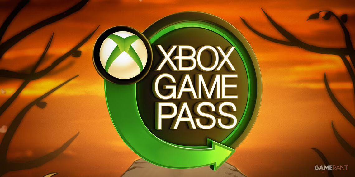 xbox-game-pass-logo-over-volcano-princess-cliff-at-dusk-promo-gameplay-screnshot